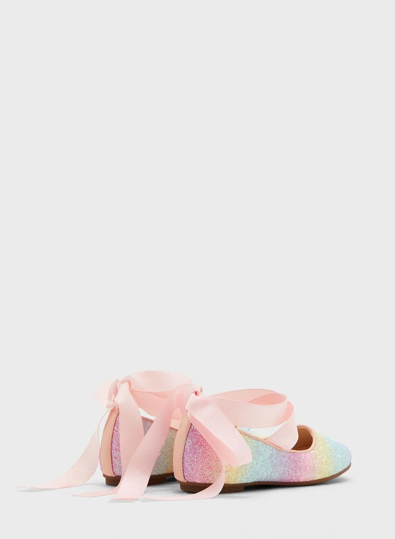 CCC Kids Tie Detail Tie Dye Ballerinas