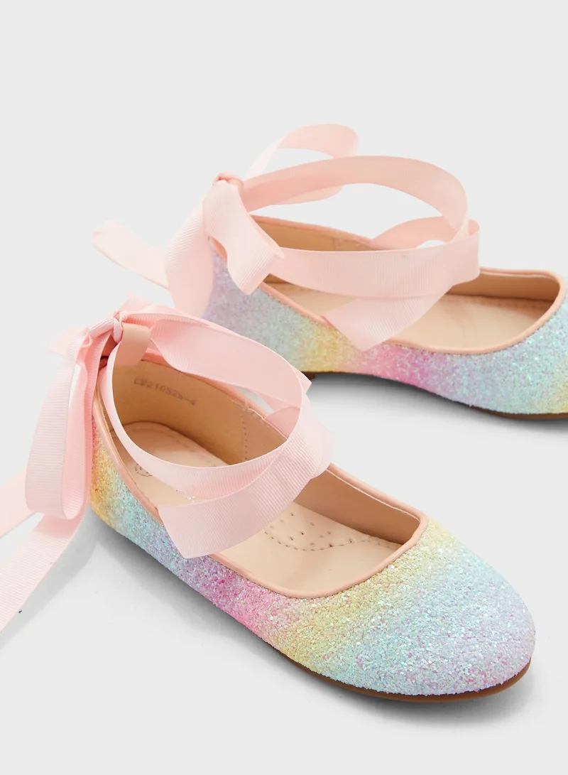 CCC Kids Tie Detail Tie Dye Ballerinas