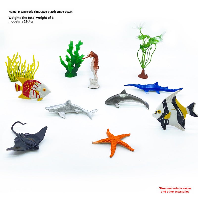 Mini Marine Animal Toy Models Set D set of small ocean 8 [OPP bag] does not contain scenes 