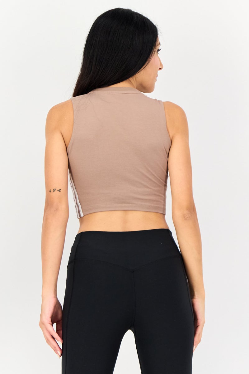 adidas Originals Women Sportswear Fit Sleeveless Training Tank Top, Taupe - Image 2
