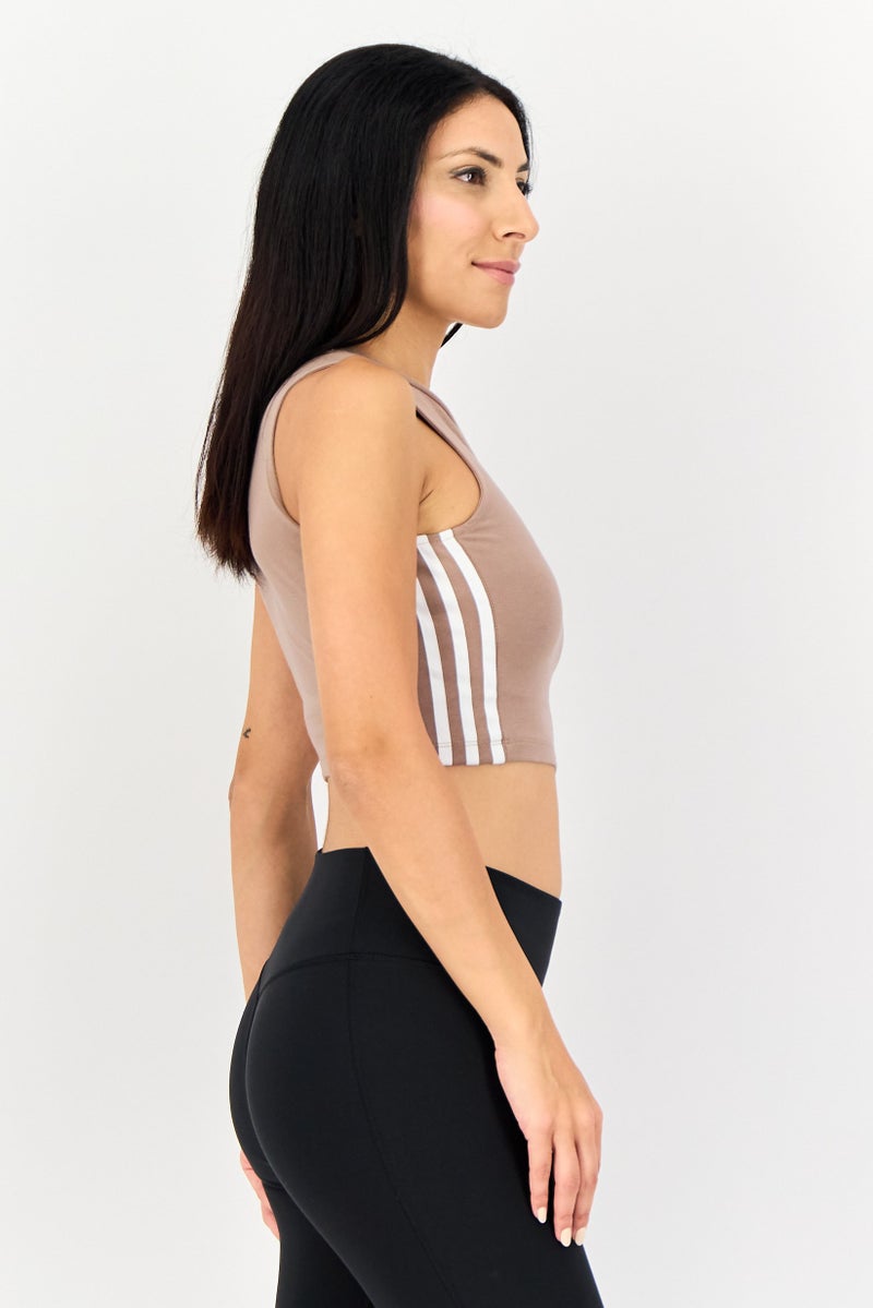 adidas Originals Women Sportswear Fit Sleeveless Training Tank Top, Taupe - Image 4