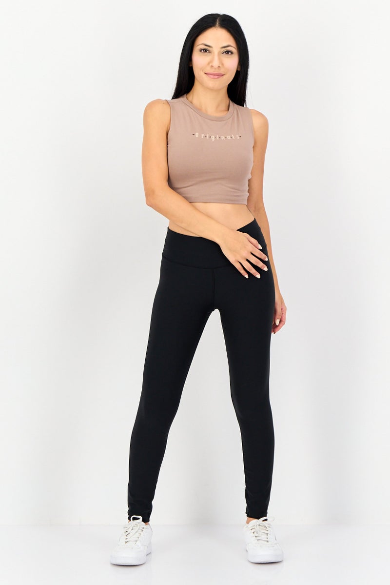 adidas Originals Women Sportswear Fit Sleeveless Training Tank Top, Taupe - Image 3