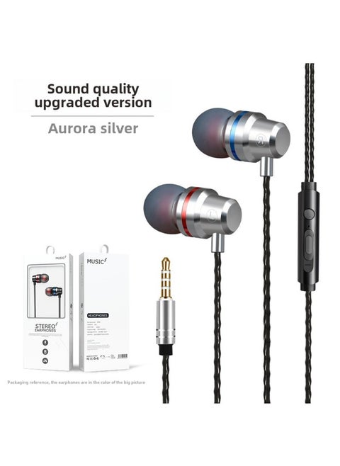 BNR Headphones For Apple Huawei Xiaomi OPPO In-Ear Type-c Android Game Phone Wired-Color:S5 Aurora Silver + Packaging ]