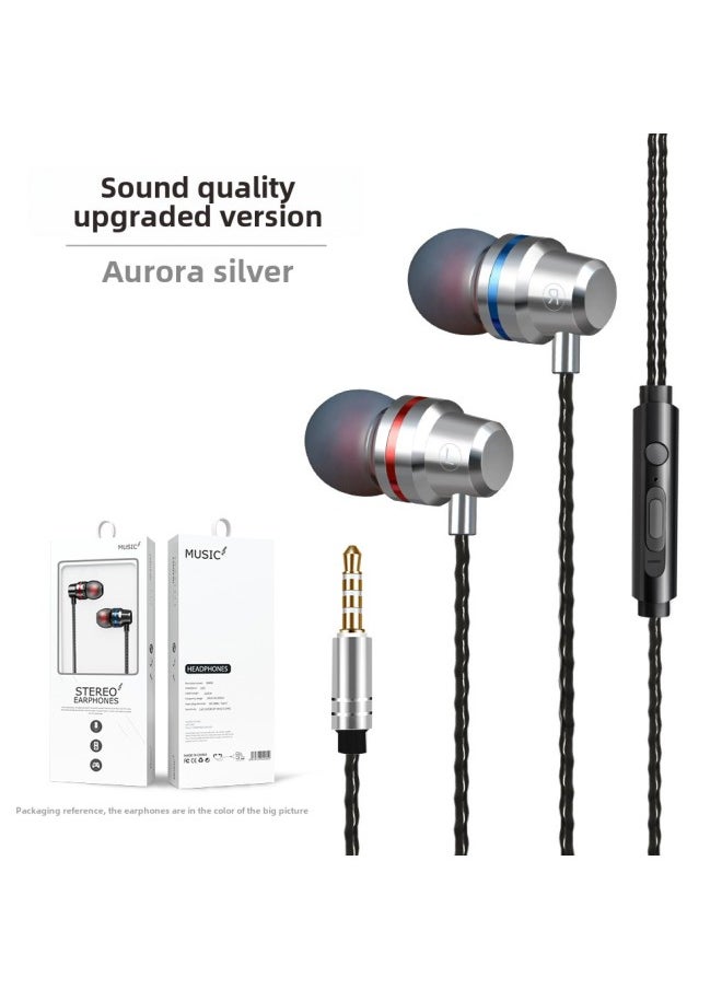 BNR Headphones For Apple Huawei Xiaomi OPPO In-Ear Type-c Android Game Phone Wired-Color:S5 Aurora Silver + Packaging ]
