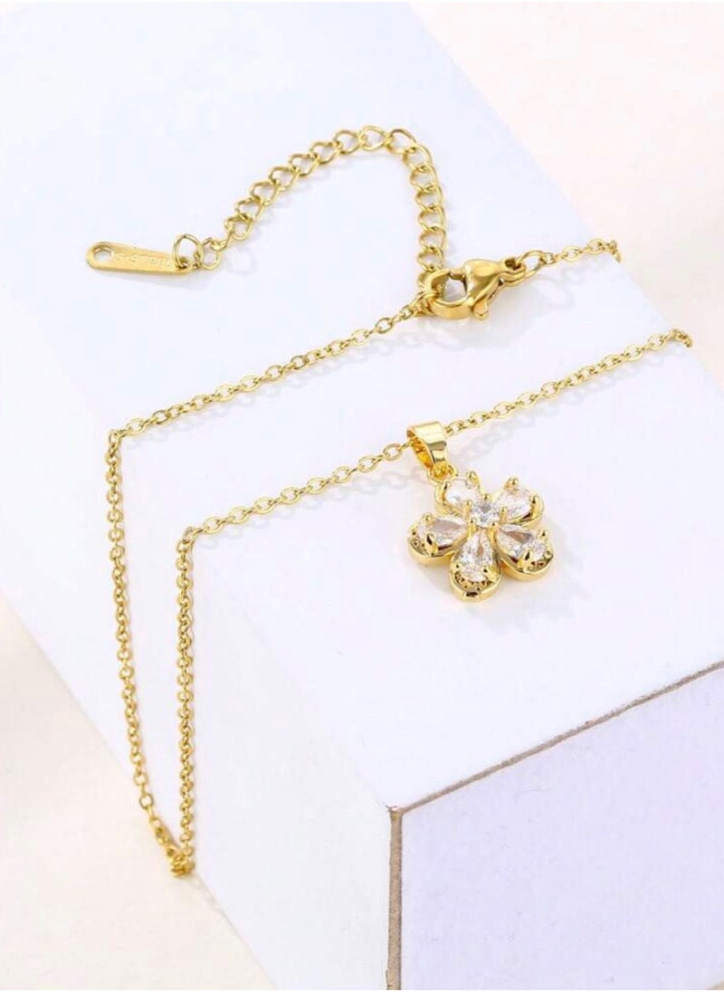 NOON'S UP - 18k Gold Plated Cubic Zirconia Necklace - Image 1
