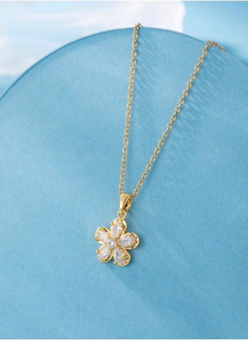 NOON'S UP - 18k Gold Plated Cubic Zirconia Necklace - Image 1