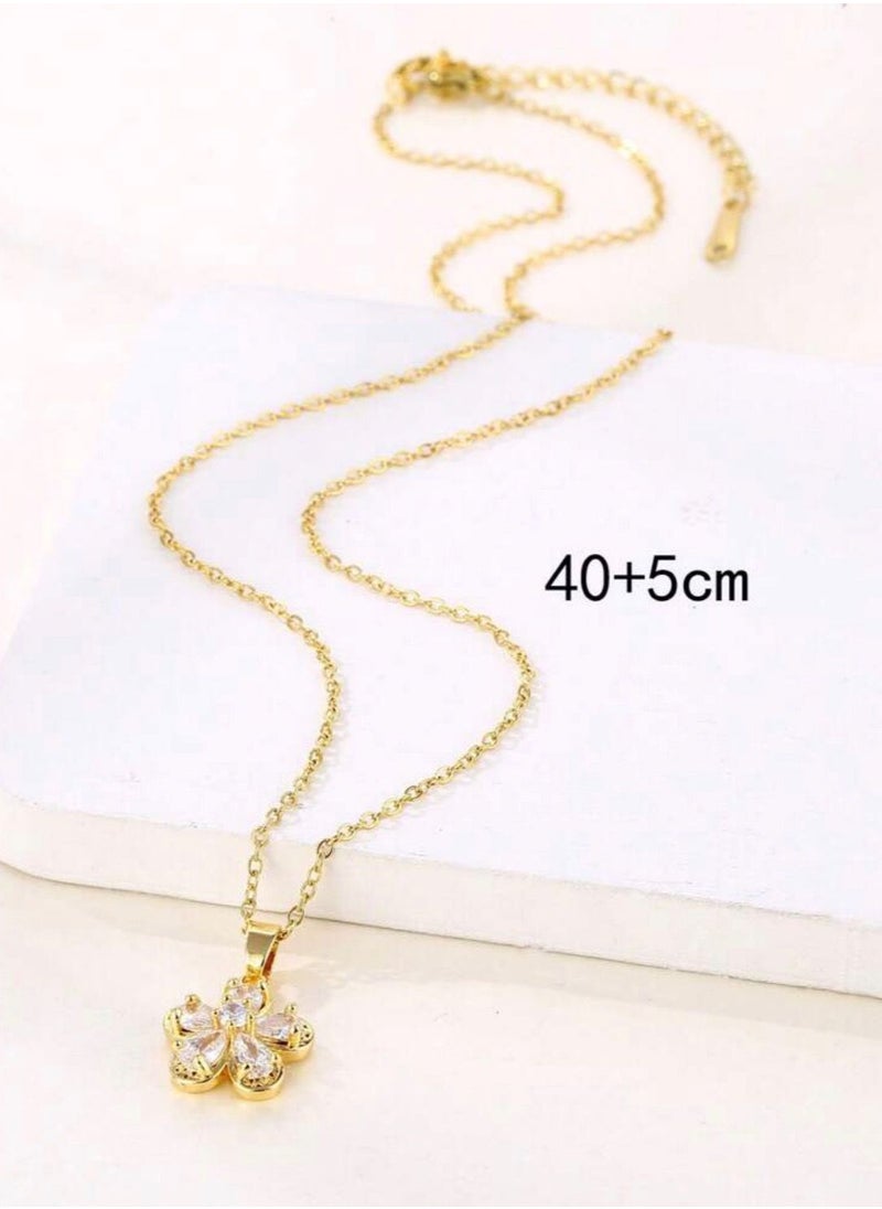 NOON'S UP - 18k Gold Plated Cubic Zirconia Necklace - Image 1