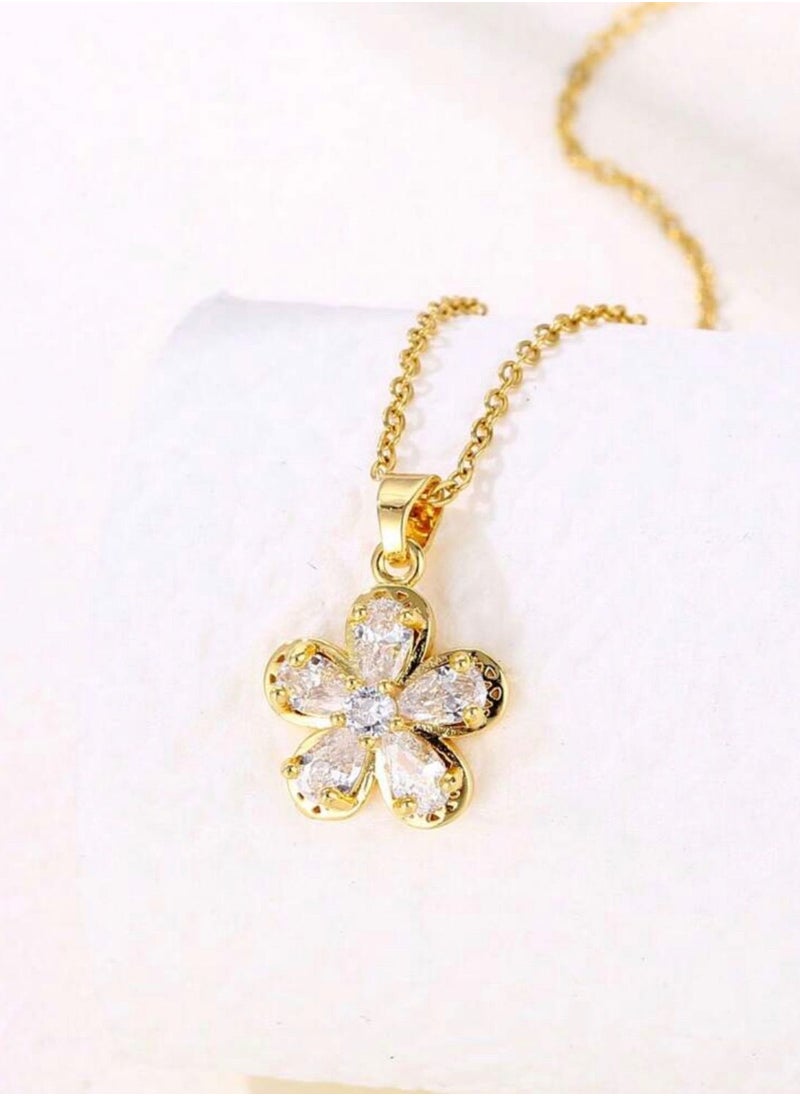 NOON'S UP - 18k Gold Plated Cubic Zirconia Necklace - Image 1