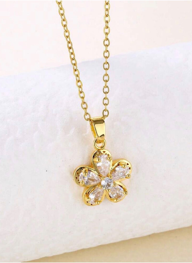 NOON'S UP - 18k Gold Plated Cubic Zirconia Necklace - Image 1