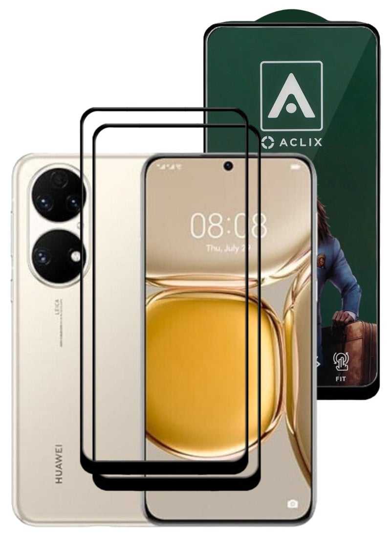 ACLIX 2 Pieces Antistatic ESD Dustproof Premium Quality High Definition Tempered Glass Screen Protector Designed For Huawei P50 - Image 1