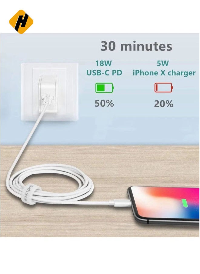 HuHa - USB C to Lightning Cable 6.6ft [Apple MFi Certified] PD Fast Charging and Hi-speed Syncing Cord Compatible with iPhone X/XS/XR/XS MAX/8/8 Plus, - Image 1