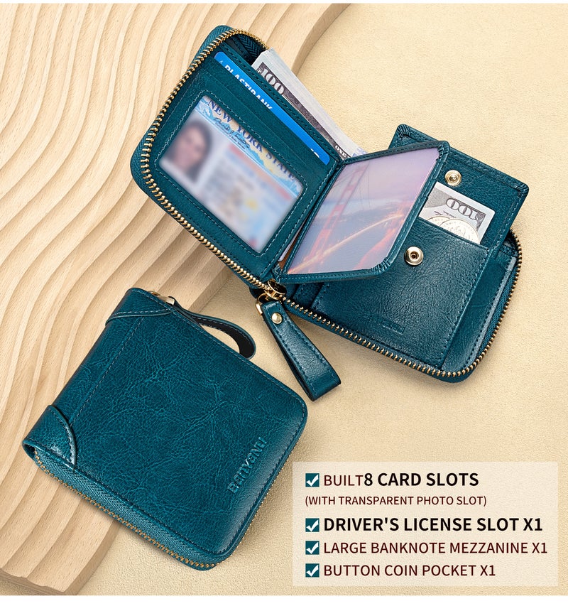 banyanu Women's Genuine Leather Wallet  Short Wallet with RFID Protection - BYN-888 - Image 5