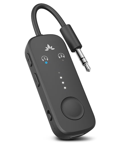 Avantree Relay - Premium Airplane Bluetooth Adapter with Advanced Qualcomm Chipset, 2 Headphones Support, 25hrs Play Time, aptX Adaptive & HD Audio Transmitter for Airpods, Bose & Travel Flight - Image 1