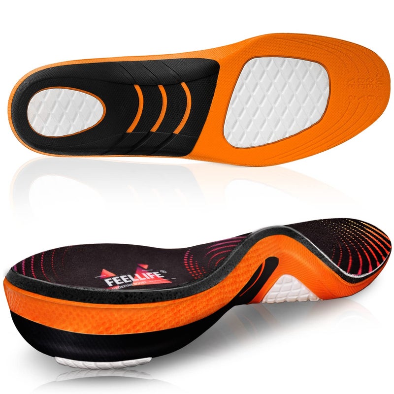 FEELLIFE Plantar Fasciitis Relief Shoe Insoles [1-Pair], Arch Support Insoles, Running Athletic Gel Shoe Inserts, Orthotic Inserts for Arch Pain [Trim to Fit: Men 8-12/Women 9-13] - Image 1