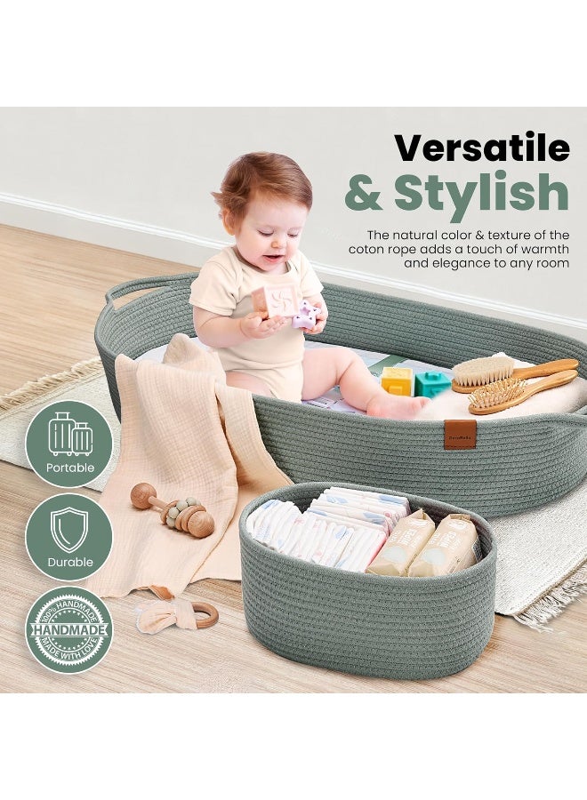 PeraBella Baby Changing Basket (Lily Green) - Image 5