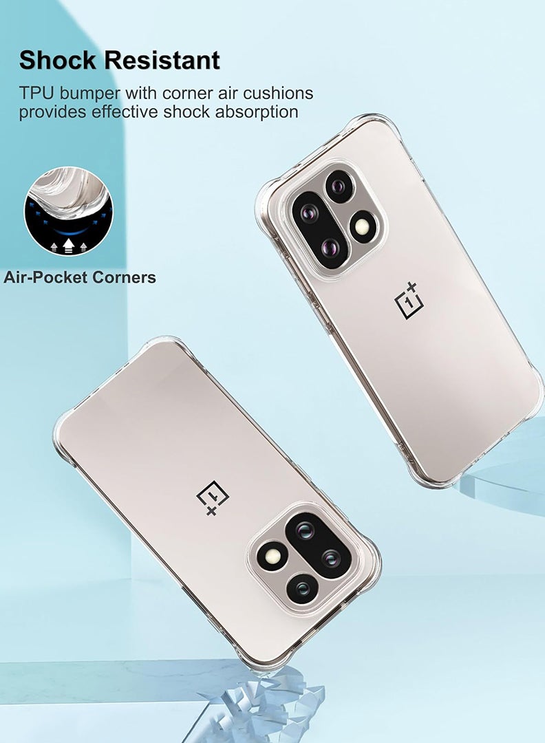 Case Up Clear Case for OnePlus 15 Shock-Absorption TPU Cell Phone Cover with Reinforced Corners, Soft Flexible & Crystal Clear Protective Bumper Case - Image 3