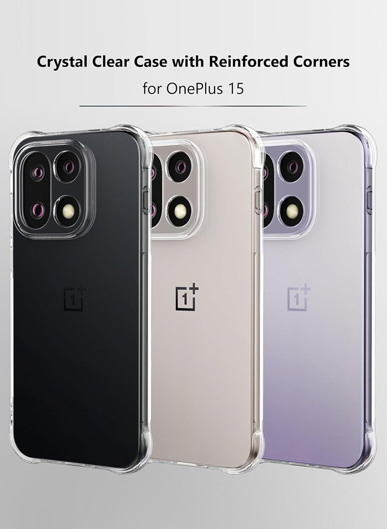 Case Up Clear Case for OnePlus 15 Shock-Absorption TPU Cell Phone Cover with Reinforced Corners, Soft Flexible & Crystal Clear Protective Bumper Case - Image 2
