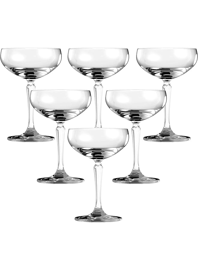 Connexion Coupe, Set Of 6, Clear, 215 Ml, 527S07, Coupe Glass, Champagne Saucer, Cocktail Saucer, Vintage Champagne Glass