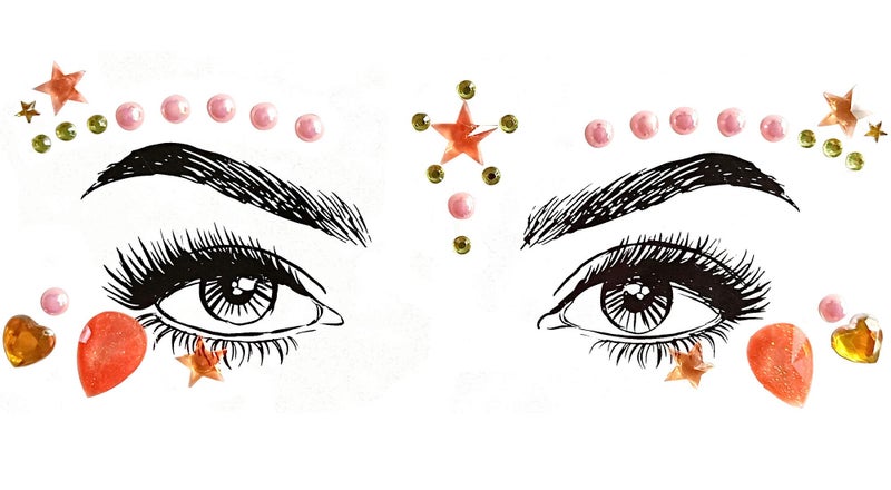 SHINEYES 6 Pcs Festival Party Face Jewels, Rhinestone Face Gems, Halloween Music Festival Birthday Rave Carnival Party Face Stickers - Image 4