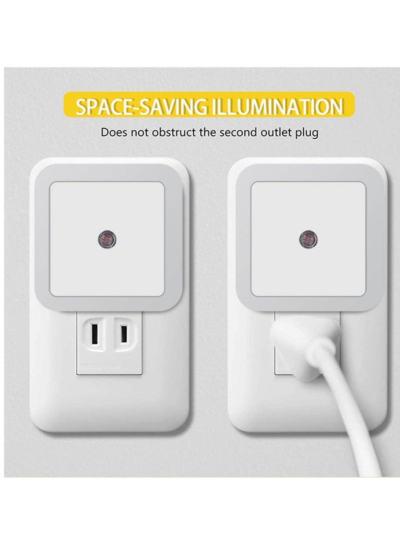 ضوء ليلي قابل للتوصيل، أضواء LED موفرة للطاقة بقوة 0.5 واط مع مستشعر ضوئي من الفجر إلى الغسق، ضوء ليلي أبيض دافئ لغرفة النوم، المدخل، السلم، غرفة الأطفال (معيار بريطاني) - Image 4