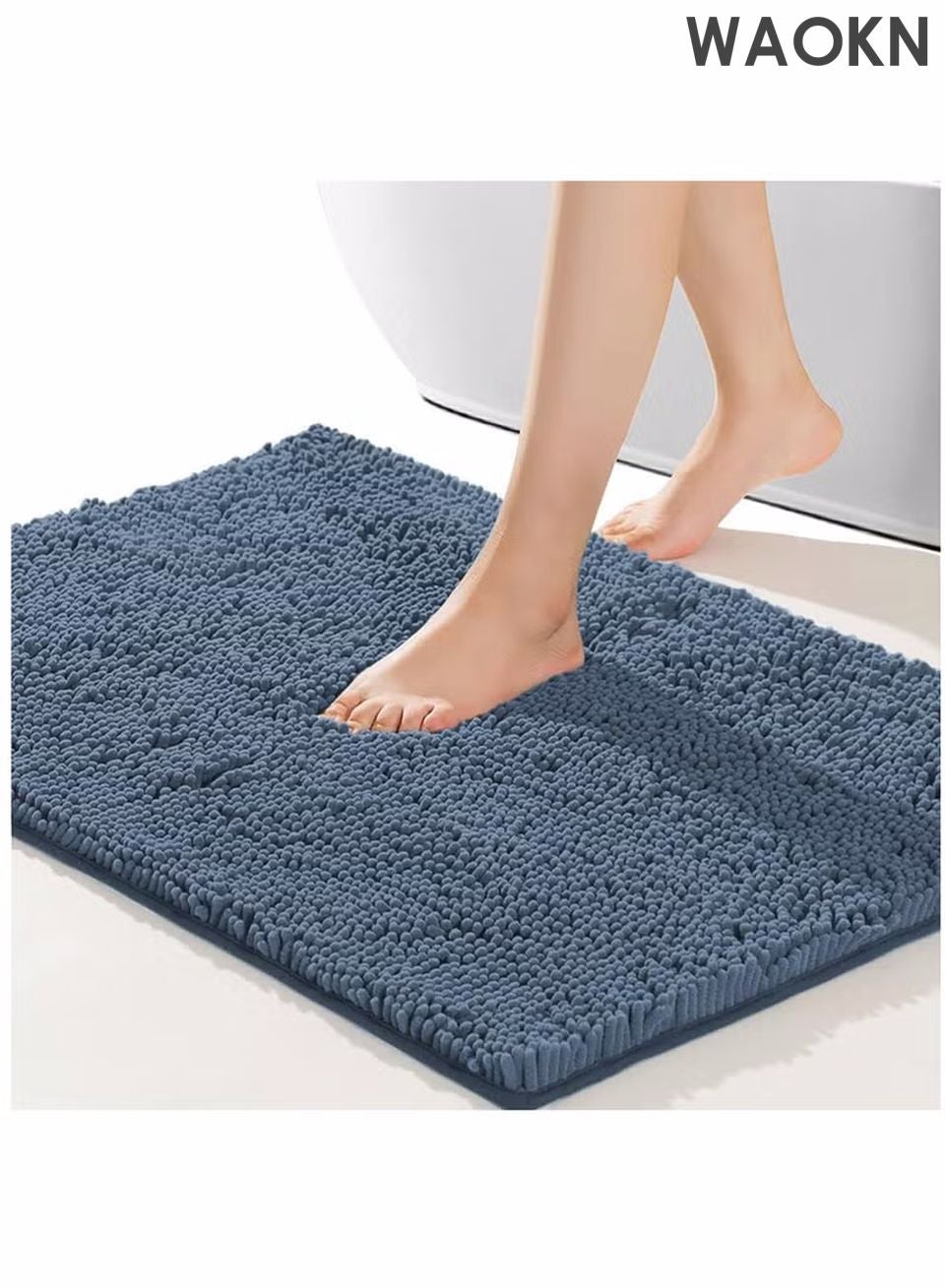 Bathroom Rug, Bath Mats with Non-Slip Bottom,Fast Drying Bath Mat Bathroom Rug Mat Extra Soft And Absorbent Bath Mat With Rubber Non-Slip Bottom Non-Slip Absorbent Mats, Machine Washable Quick Dry Rugs, Bathroom Accessories Decor 40*60CM Non-Slip Bath Carpet for Bathroom Floor, Tub and Shower (Blue)