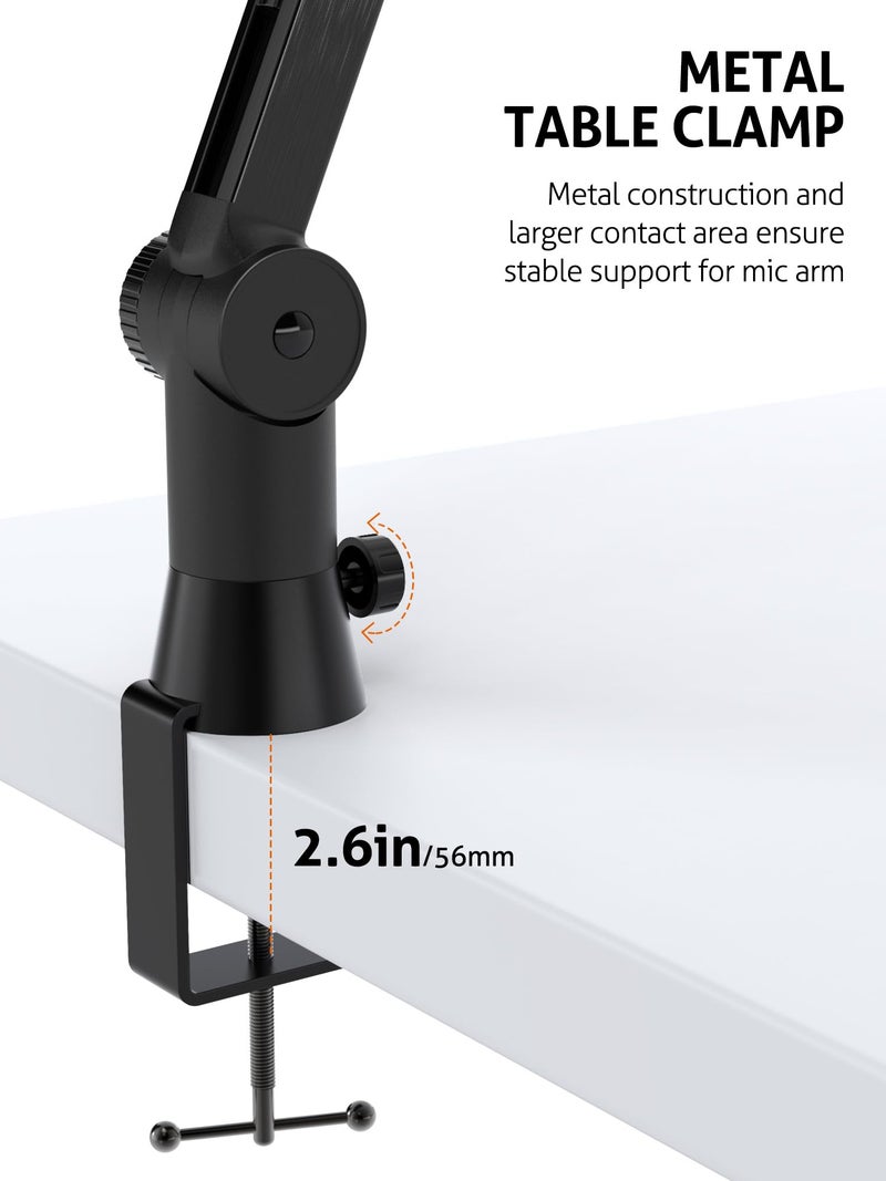SUNMON HyperX QuadCast Boom Arm - Upgraded Heavy Duty Mic Arm with HyperX QuadCast Pop Filter, 360° Rotatable Microphone Arm for HyperX QuadCast, QuadCast S - Image 3