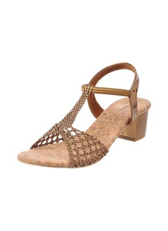 Mochi Mochi Women Ant Gold Block Heel Sandal UK/5 EU/38 (40-7)  - Image 1