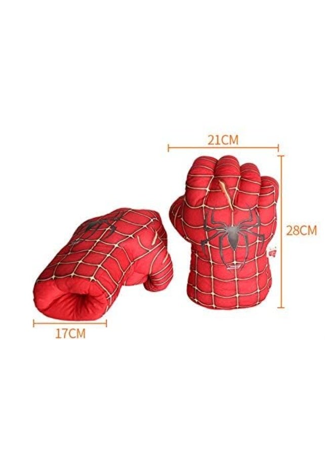1 زوج من القفازات الملاكمة للأطفال الفاخرة ، القفازات القبضة الكسرة للأطفال كوسبلاي لفتاة ولد عيد الميلاد لوازم عيد الميلاد هالوين زي هالوين (الأحمر) - Image 2