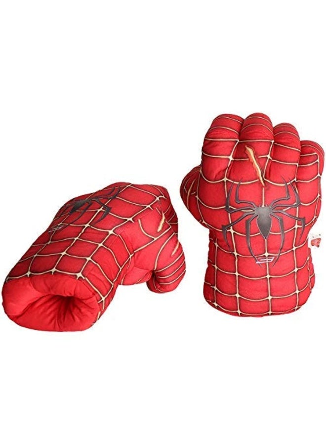 1 زوج من القفازات الملاكمة للأطفال الفاخرة ، القفازات القبضة الكسرة للأطفال كوسبلاي لفتاة ولد عيد الميلاد لوازم عيد الميلاد هالوين زي هالوين (الأحمر) - Image 1