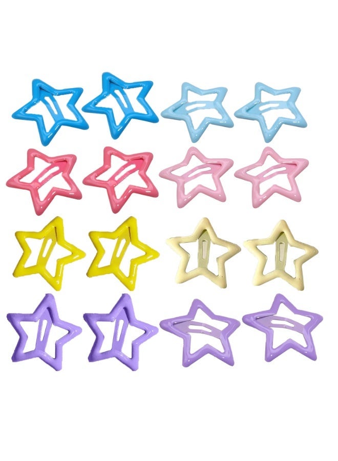 Hollow Star Decor Clips, Alloy Snap Fasteners 16 Pack - Image 1