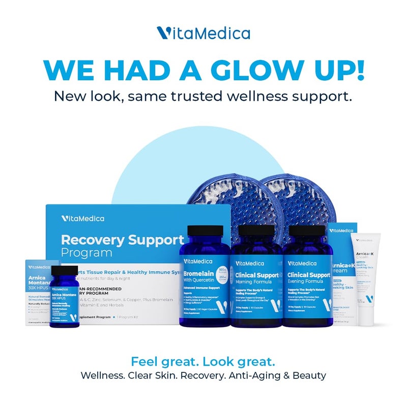 VitaMedica | Ultimate Recovery Bundle | Surgery Prep | Wound Healing | Supplements | Arnica K Oxide Cream | Hot Cold Packs | 30 Day Supply | Arnica Montana | Bromelain | Vitamin A | B Complex - Image 2