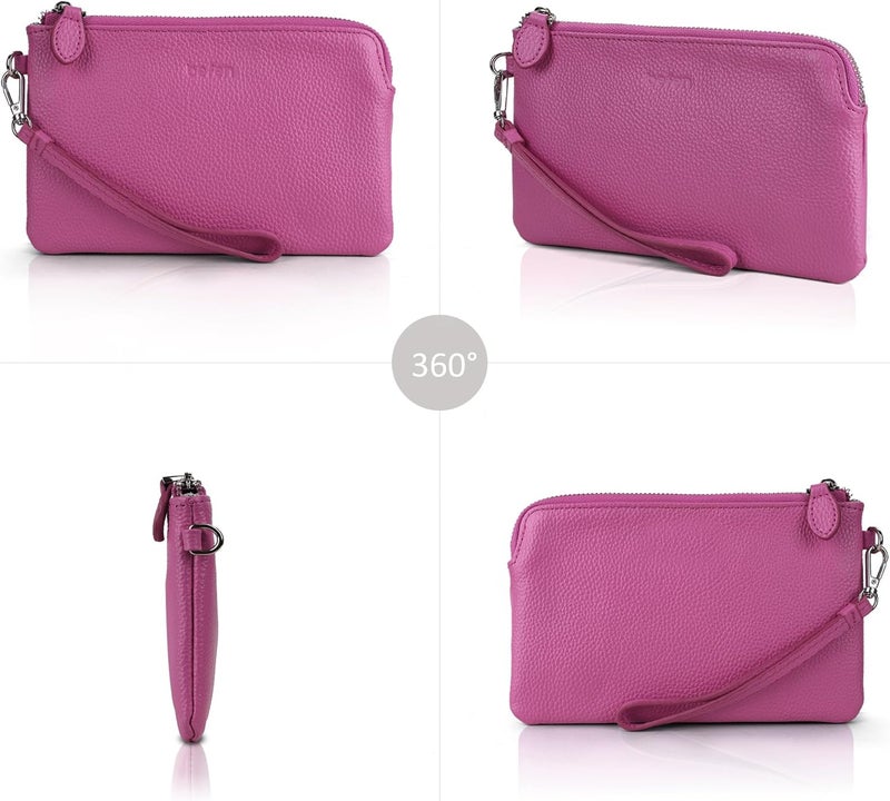 befen Genuine Leather Wristlet Clutch RFID Blocking Bag Cell Phone Wallet Purse Wristlet Wallet Purses and Handbags for Women - Image 5