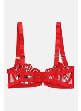 BLUEBELLA Women Textured Underwired Bra, Red  - Image 2
