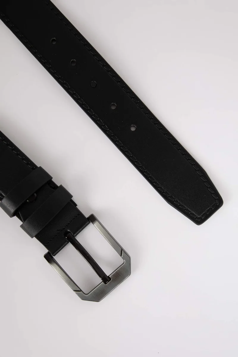 ديفاكتو Man Faux Leather Wide Denim Belt