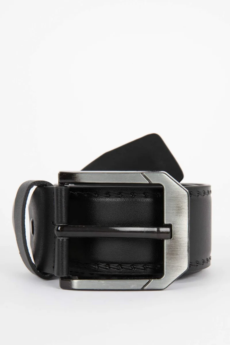 ديفاكتو Man Faux Leather Wide Denim Belt