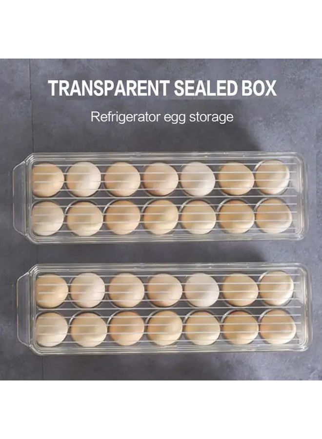 14 Cells Egg Storage Container With Airtight Lid Transparent Egg Tray Stackable Space Saving Design Anti Tip Grid Box Heavy Duty Plastic Egg Keeper For Fridge And Pantry Organization Fits Most Refrigerators Compact Organizer Secure Fit Kitchen Enthusiasts - Image 2