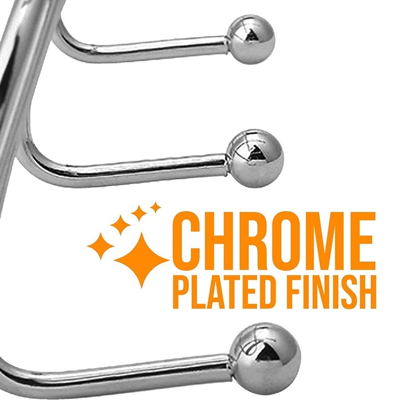 PERPART Door Hook HangerModern Style Multifunctional Metal Chrome Finish 12 Hooks Hanger Over The Door Hook Hanger with No Hole Drilling Required for Clothes Towel Coat - Image 5