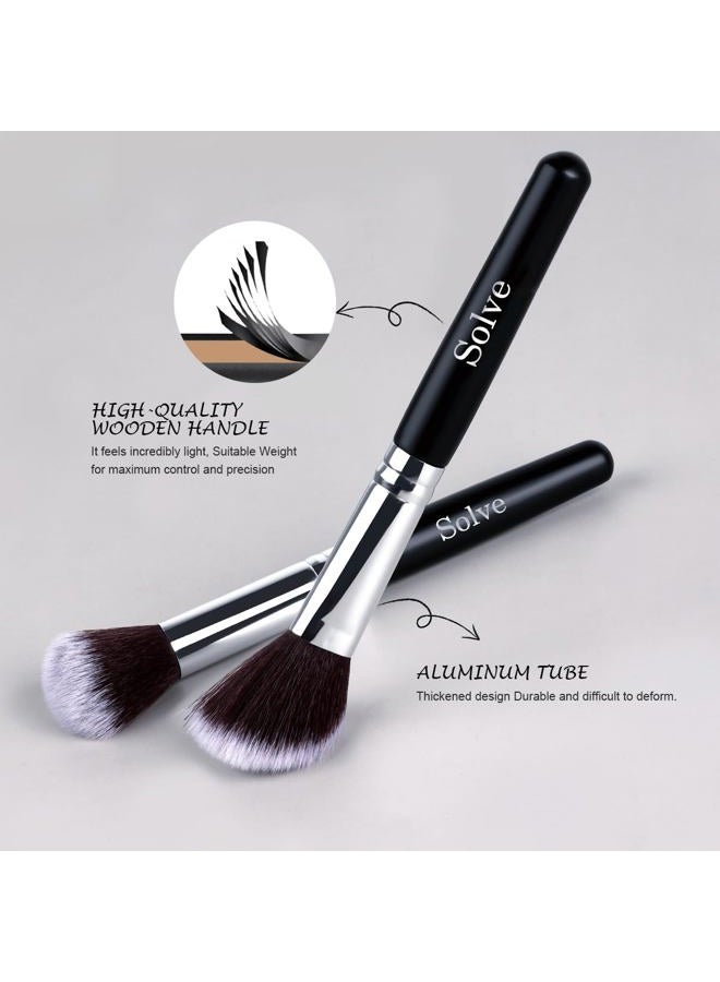 SOLVE Makeup Brush Set, SOLVE 32 Pieces Professional Makeup Brushes Wooden Handle Cosmetics Brushes Foundation Concealer Powder Face Eye Make up Brushes Kit, Black - Image 3
