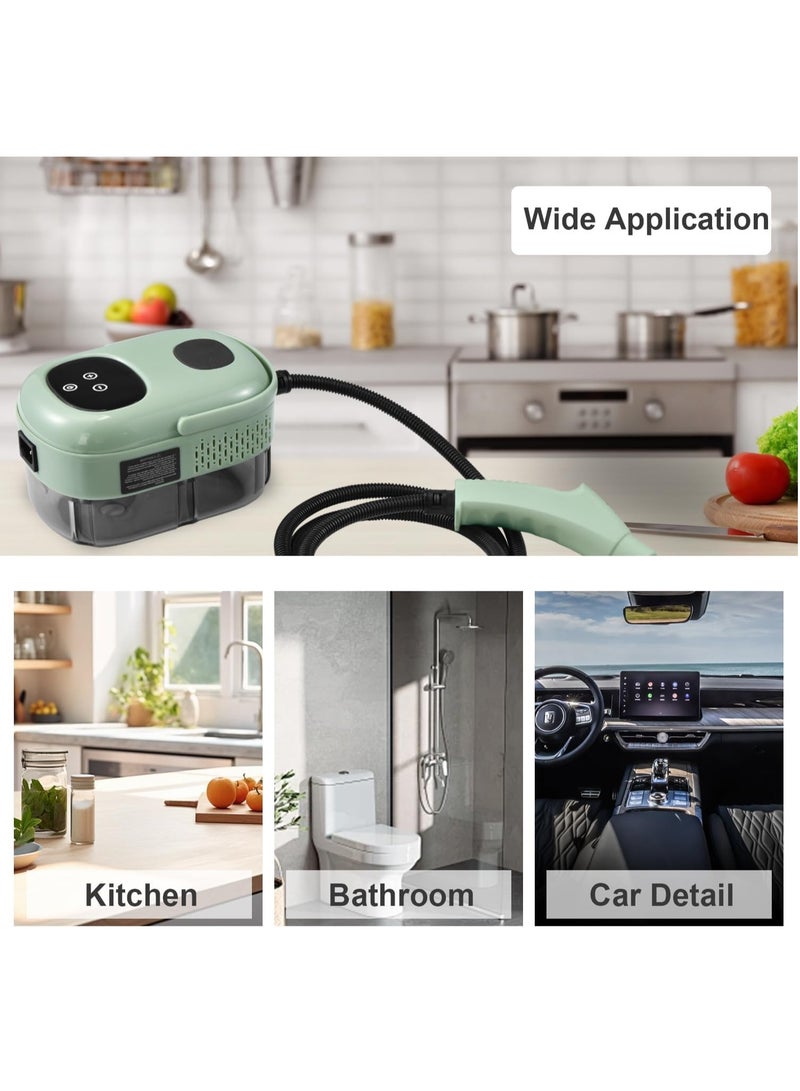 Excefore Portable Steam Cleaner, High Temperature Steamer for Cleaning Bed Bugs, steam cleaner for mattress, Car Detailing, Couch,Furniture, Upholstery, Kitchen, Bathroom, Grout and Tile(Green) - Image 3