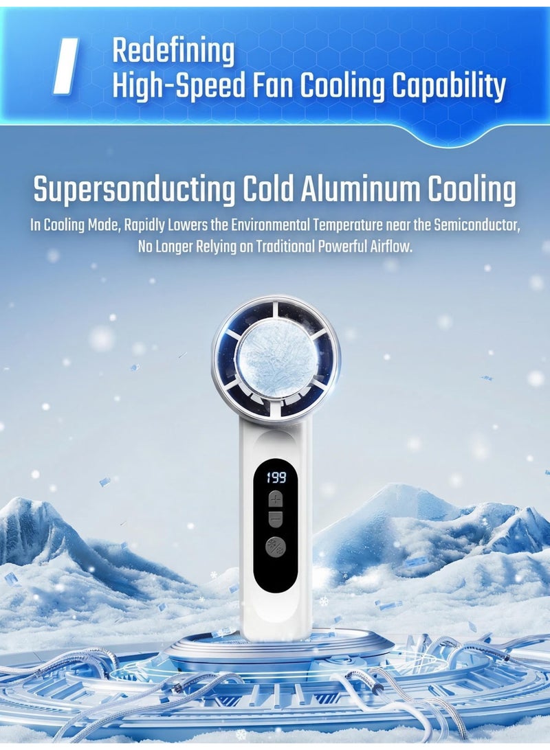 Portable Handheld Cooling Fan with Digital Display, Lightweight Personal Fan for Travel & Daily Use - Image 3