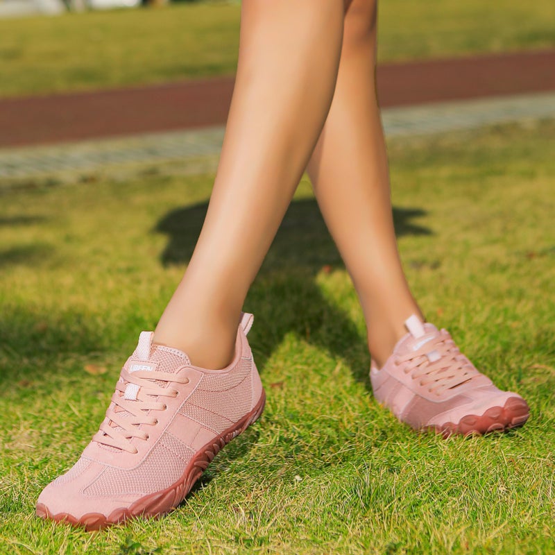 UBFEN Sneakers Barefoot Shoes for Womens Mens Minimalist Trail Running Hiking Comfortable Walking Pink Size US 8.5 Women/6.5 Men - Image 3