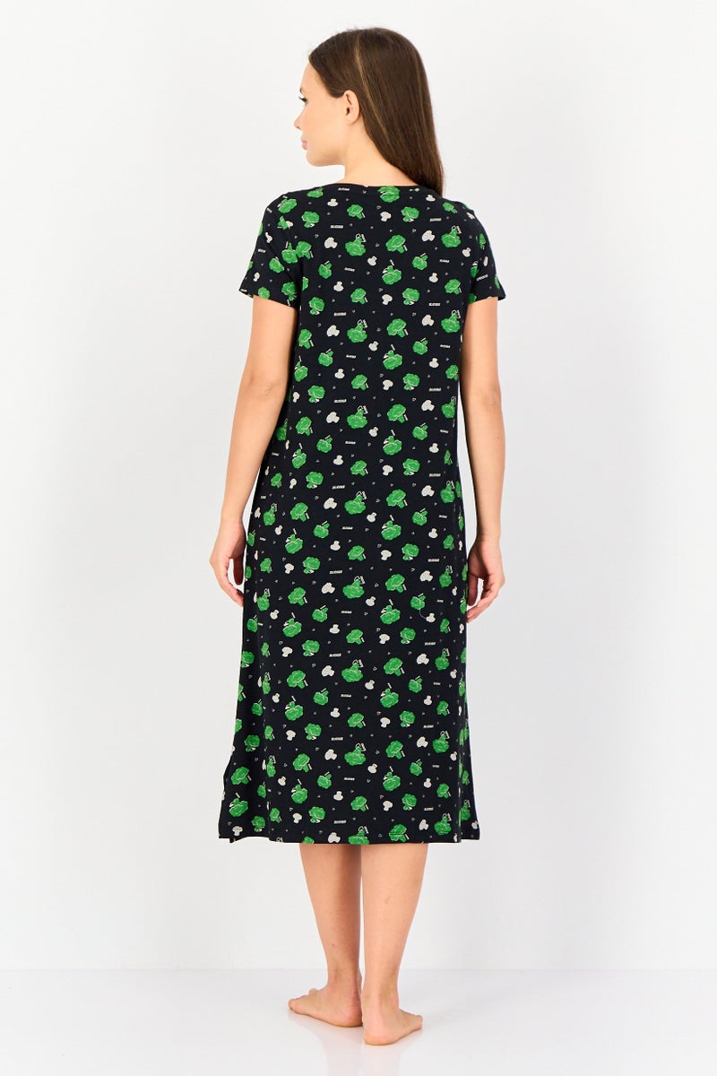 Zivame By Rosaline Women Allover Print Sleeping Dress, Multicolor - Image 2