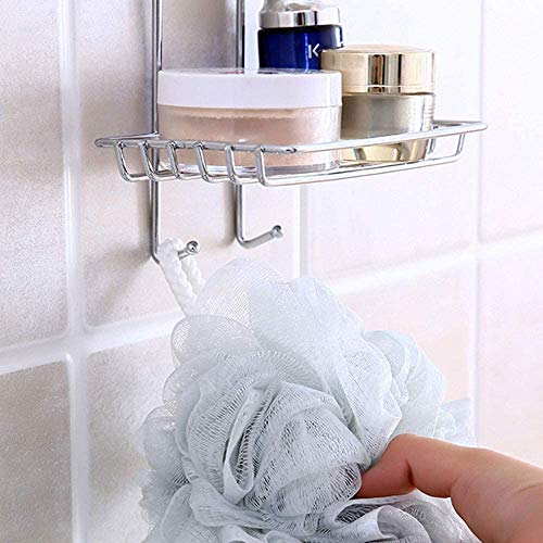 SEMITO Hand Soap Dish Holders with Hangers for Bathroom Shower Bar Kitchen Sponge Wall Mounted Stainless Steel - Adhesive No Drilling Silver Pack of 1 - Image 2