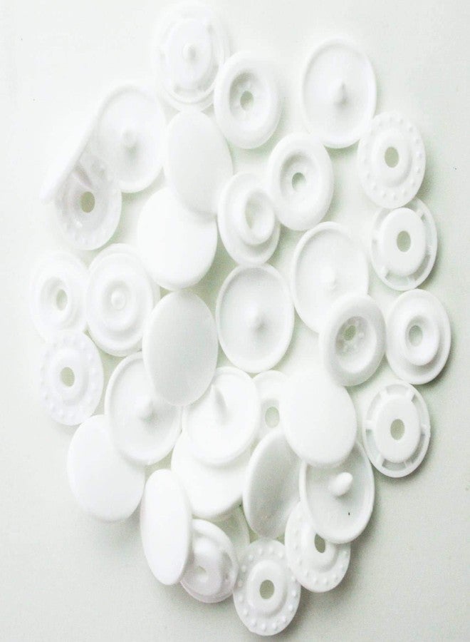 BetterJonny 1000 Sets KAM Snaps Buttons, BetterJonny Size 20 T5 Glossy Round Resin Plastic Buttons Fasteners Punch Poppers for Baby Bib Cloth Diaper White - Image 1