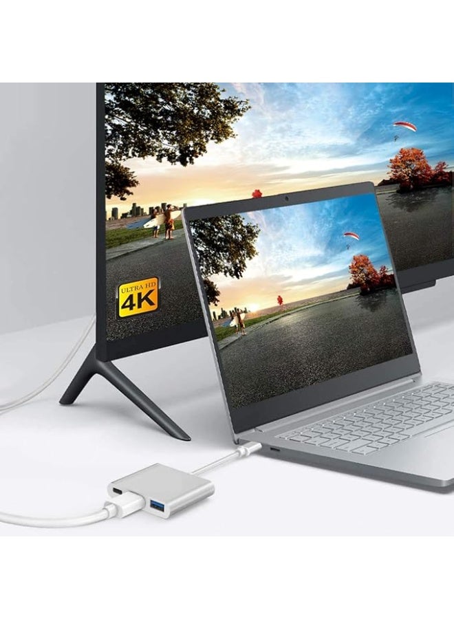 محول Type-C متعدد المنافذ – HDMI 4K + USB 3.0 + شحن Type-C - Image 2