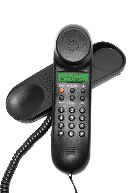 Beetel Newly launched M25 Ultra Compact Caller ID Slim Line Landline,Numeric Display, Desk/Wall Mounted,12 Digit LCD,Speaker Phone,FSK/DTMF Compatible,Ringer Volume Control,LED Indication (Black M25)