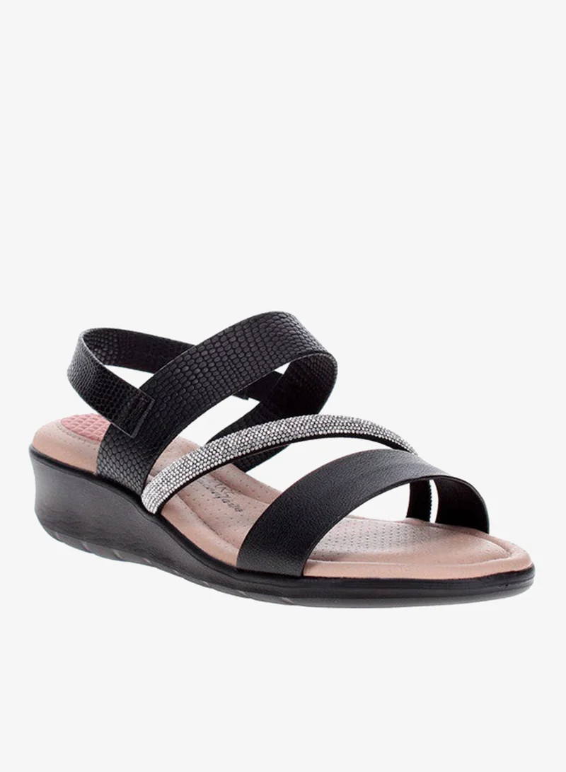 مودار صنادل موداري نسائية بحزام خلفي أسود | صنع في البرازيل