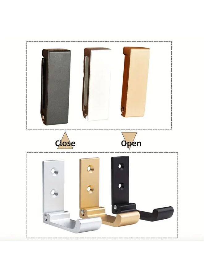 Large Foldable Hook Black 2pcs Space Saver Hanger For Clothes Towels Bags - Image 3