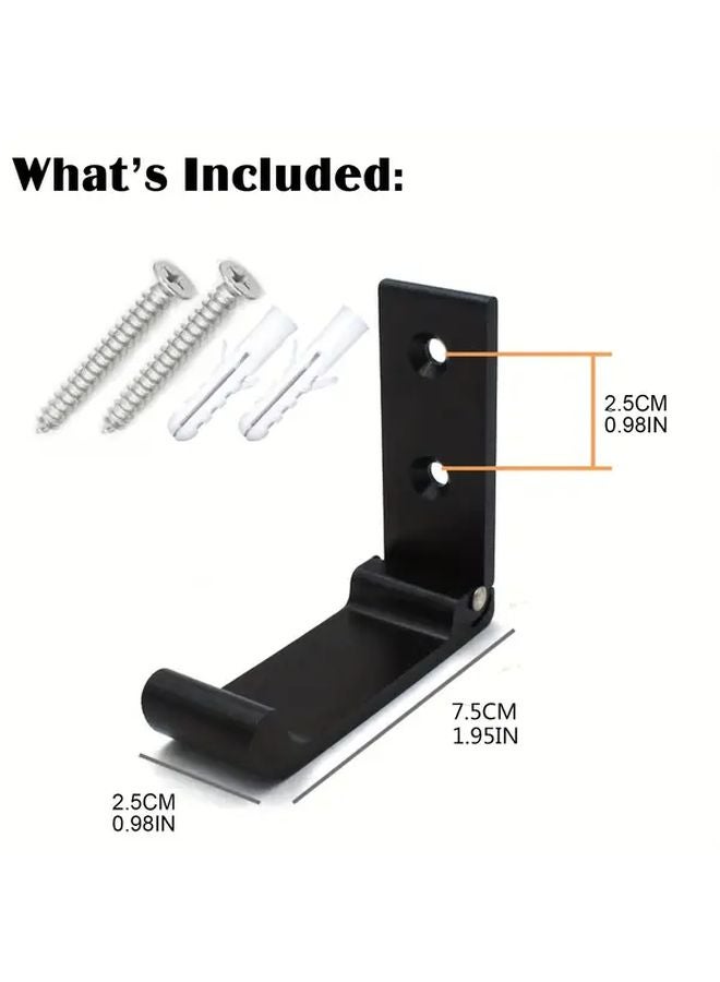 Large Foldable Hook Black 2pcs Space Saver Hanger For Clothes Towels Bags - Image 4