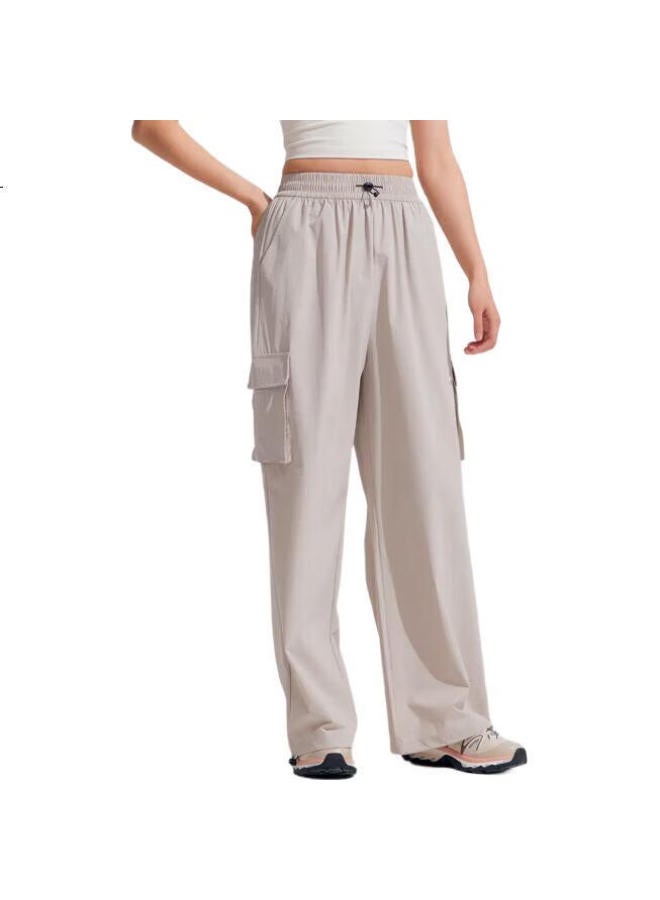 Vvc Women'S Casual Pants Spring/Summer Sunscreen Work Pants Wide Leg Dual-Use Quick-Drying Cool Feeling Patrol Light Khaki L - Image 3